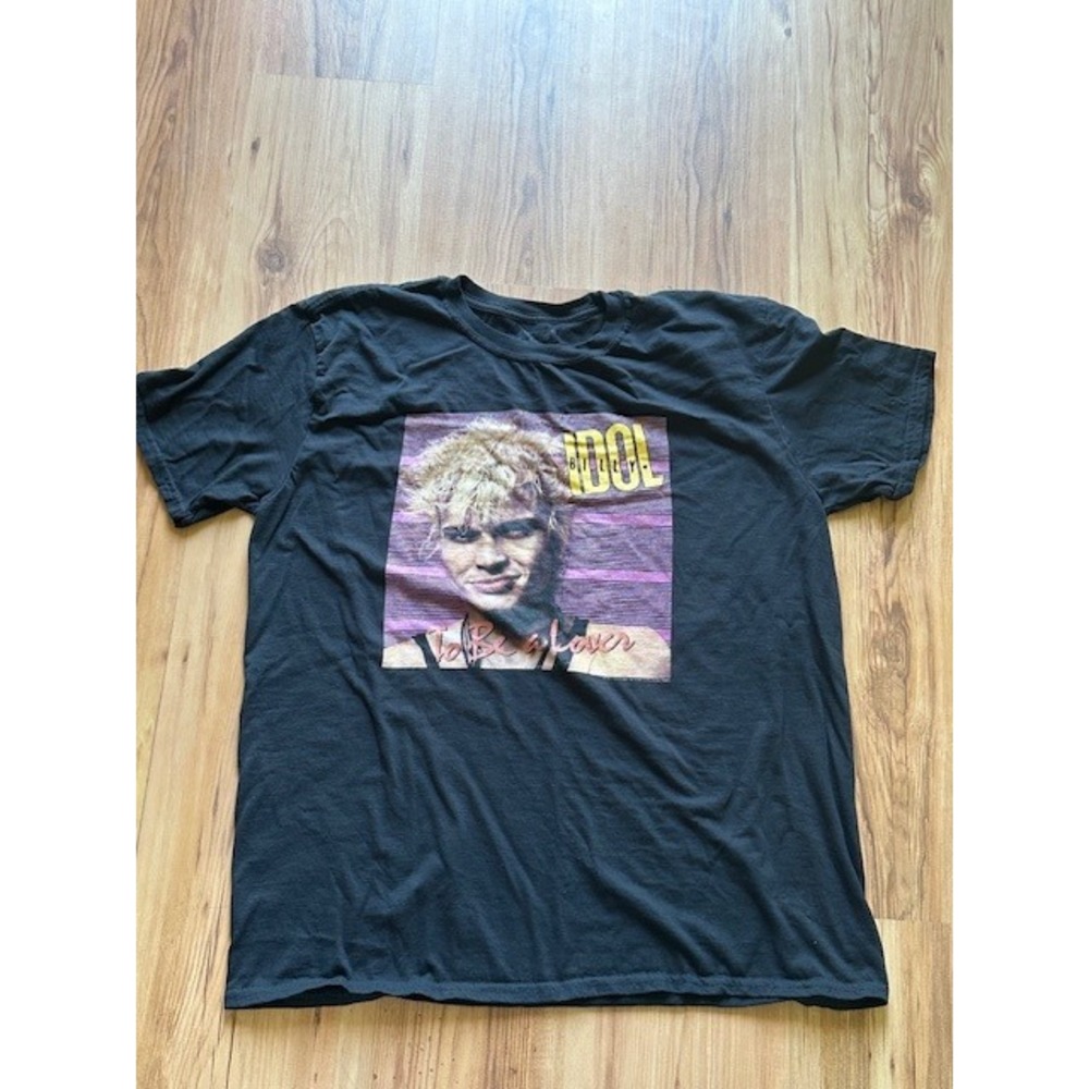 Billy Idol Rebel Yell Graphic Tee Mens XL Black Rock‎ Band Shirt